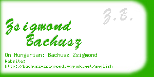 zsigmond bachusz business card